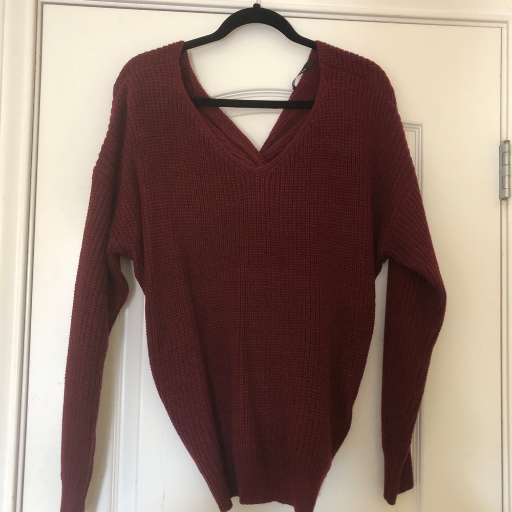 Red Wine Sweater with knot back